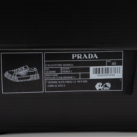 size 40eu 10 US Prada Double Wheel Platform Sneaker Black Nylon - Picture 14 of 14